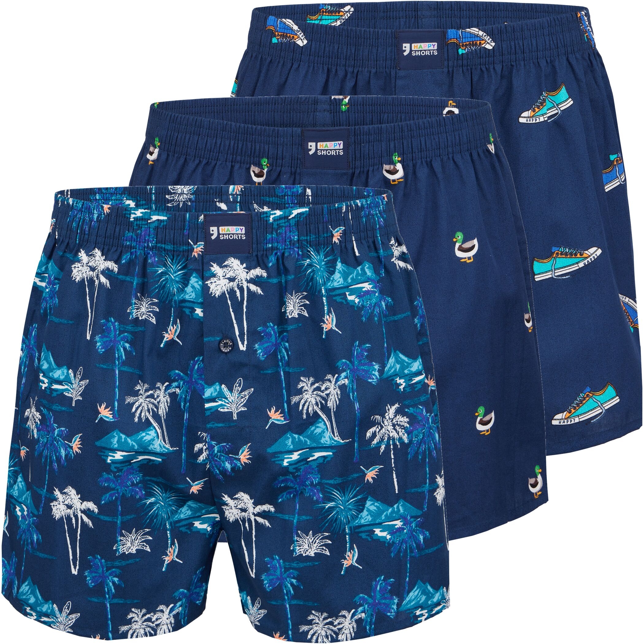 Happy Shorts 3er Boxershorts Ente Insel Sneaker