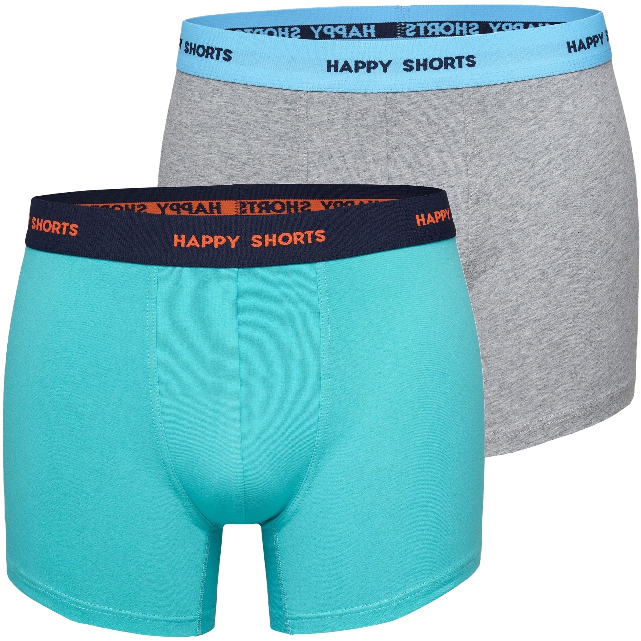 Happy Shorts 2er Trunks Türkis Grau
