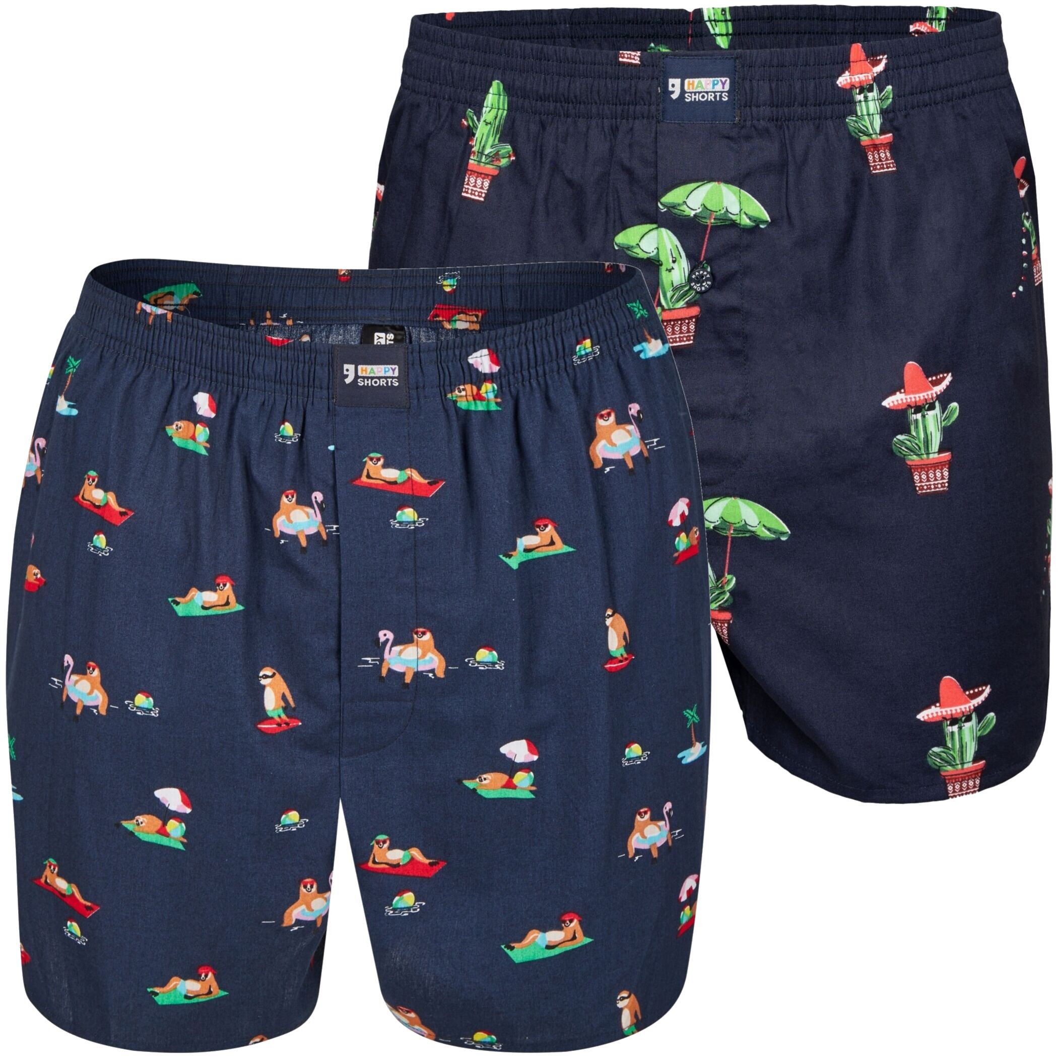 Pack of 2 HAPPY SHORTS X men's boxer shorts with suspenders