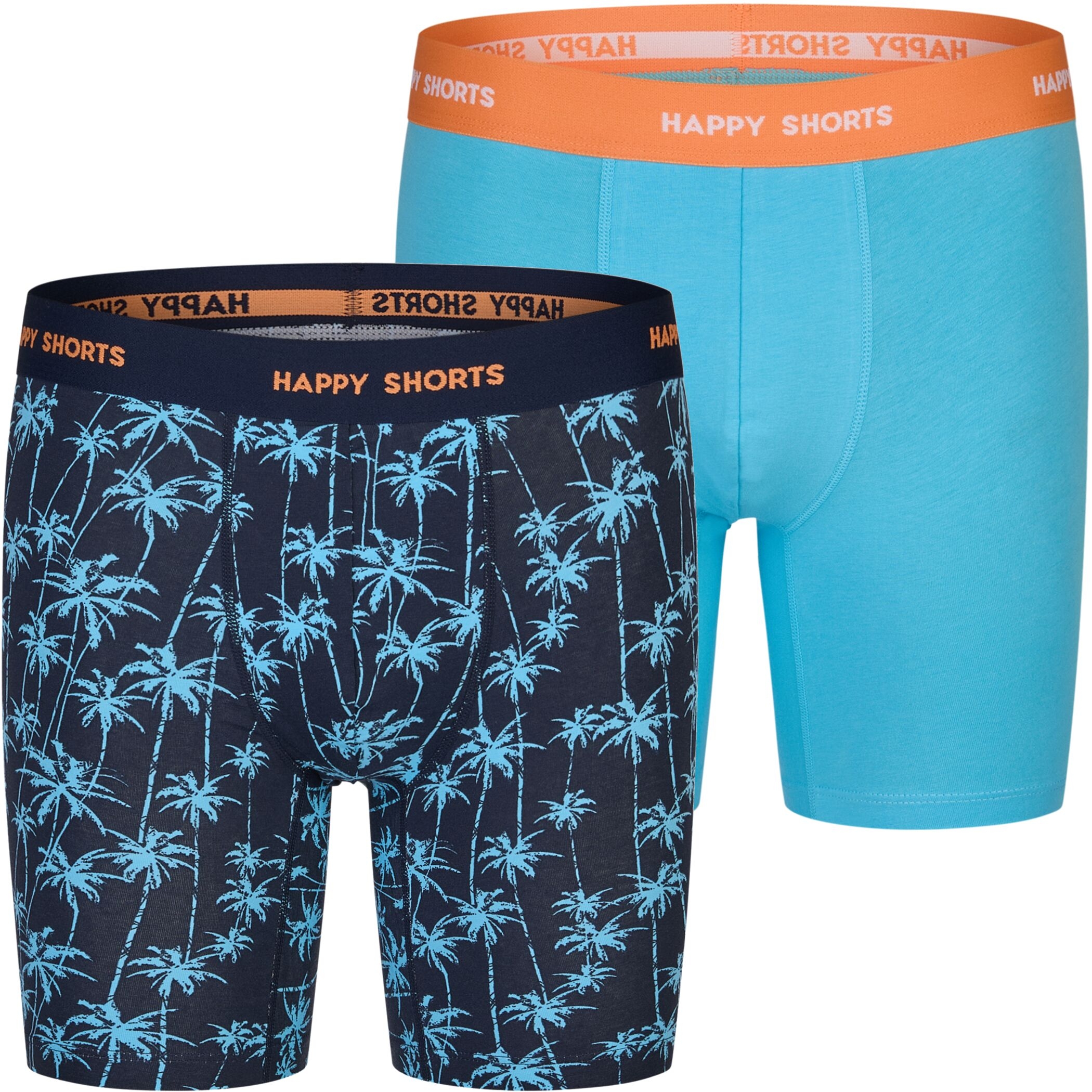 Happy Shorts 2er Longboxer Palmen Blau