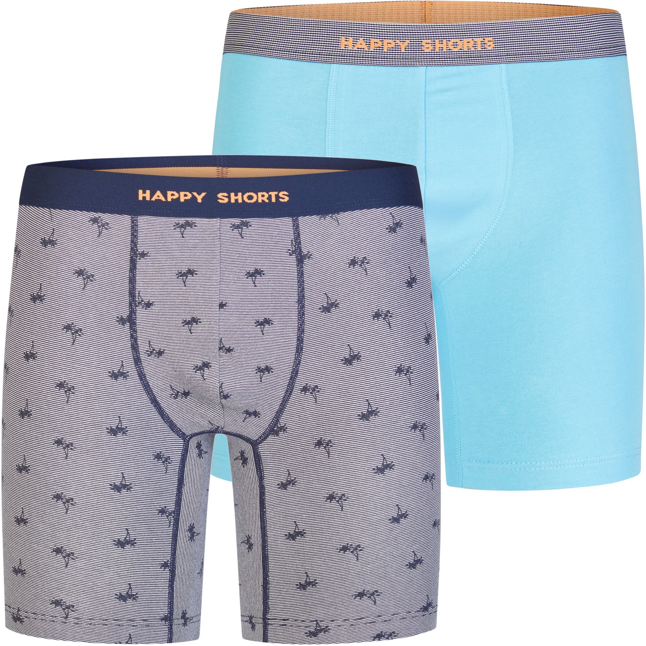 Happy Shorts 2er Longboxer Palme - Blau