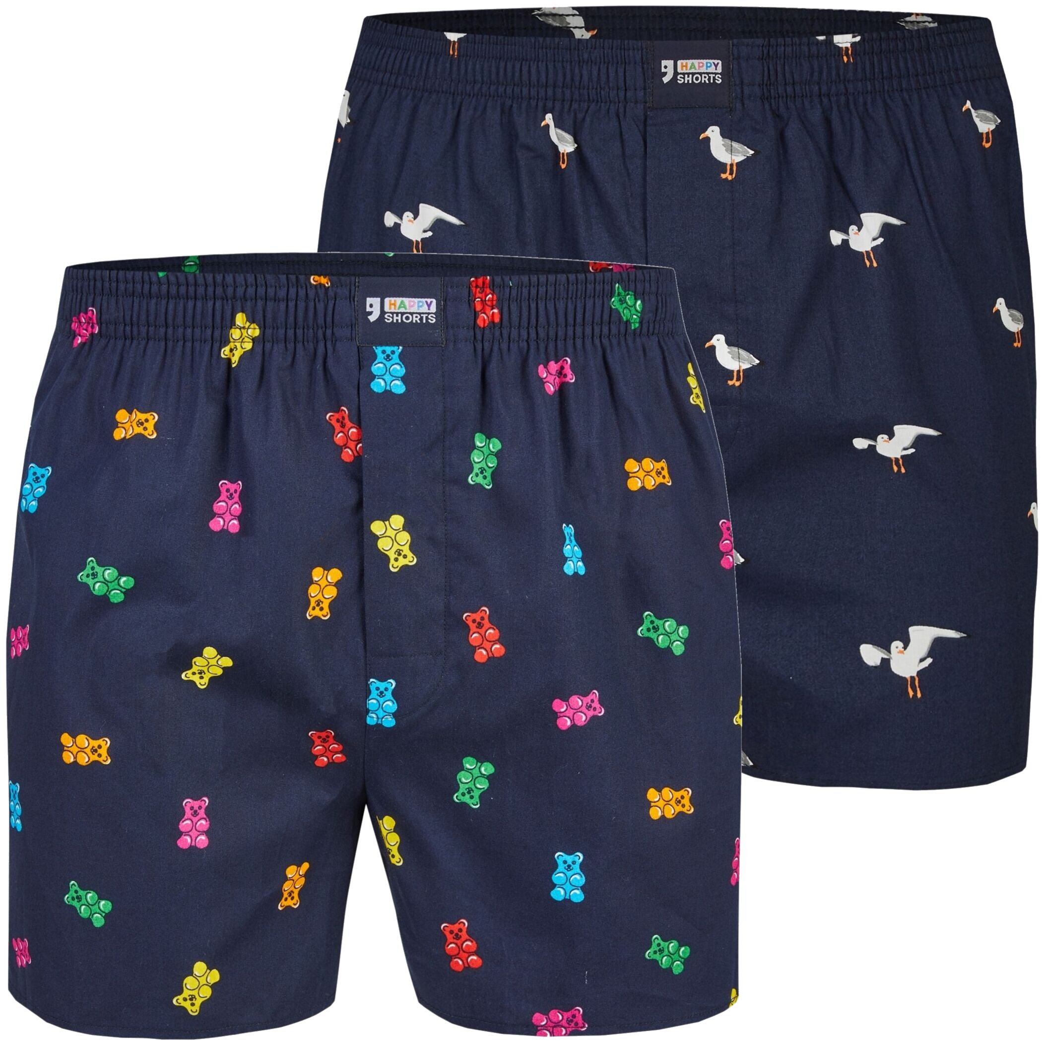 Pack of 2 HAPPY SHORTS X men's boxer shorts with suspenders
