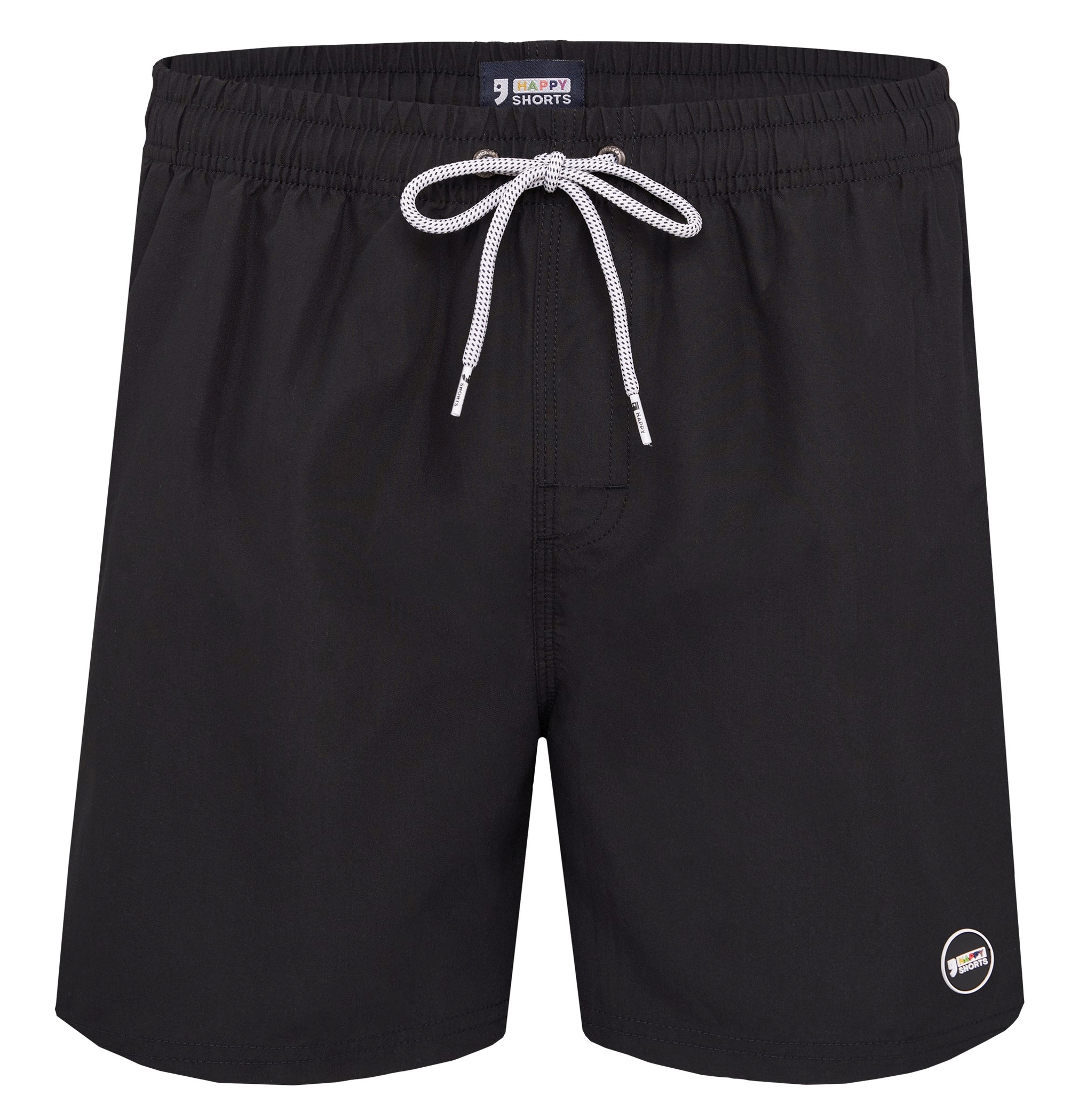Happy Shorts Badeshorts Solid Schwarz