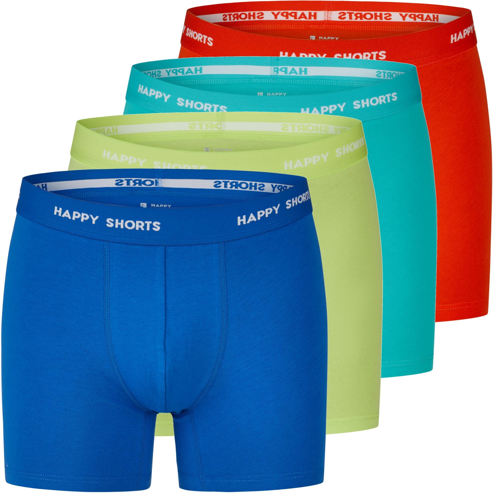 Happy Shorts 4er Trunks Neon Grün Blau Lime Orange