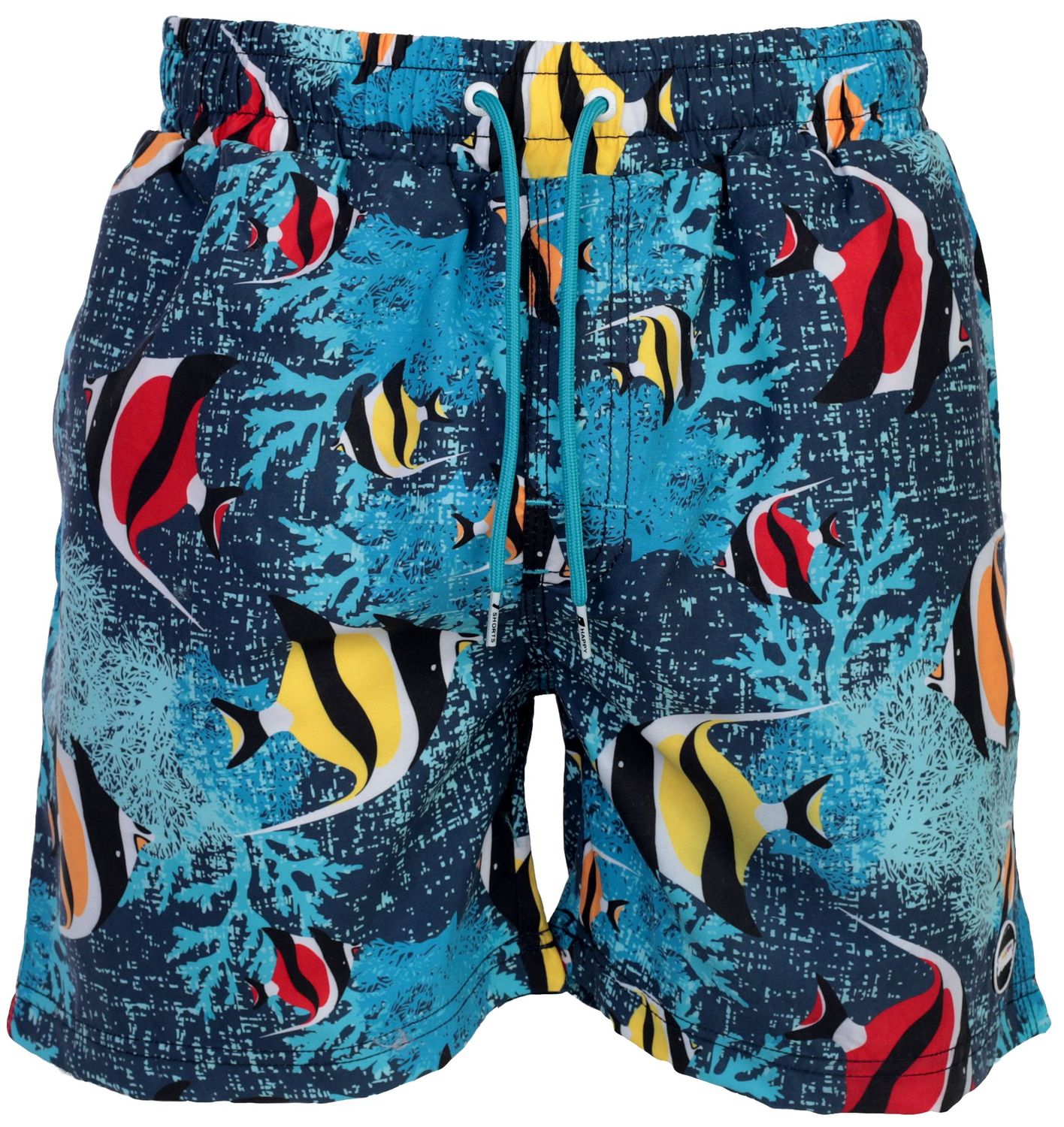 HAPPY SHORTS Men`s Beach shorts Beach pants Shorts Fisch Fish Print blue S - XXL