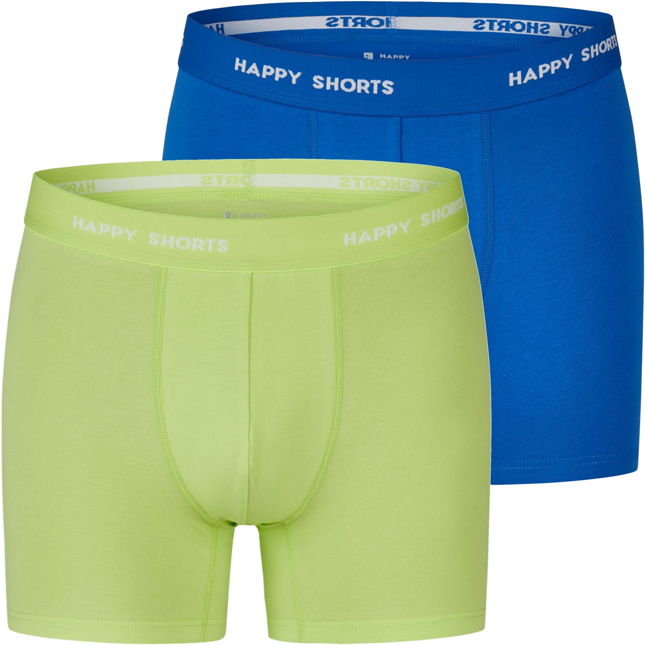 Happy Shorts Kinder 2er Trunks Neon Lime - Blau