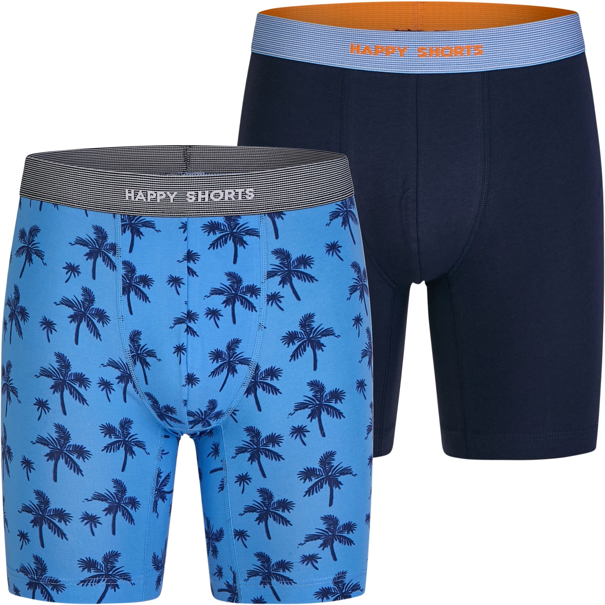Happy Shorts 2er Longboxer Palme Navy