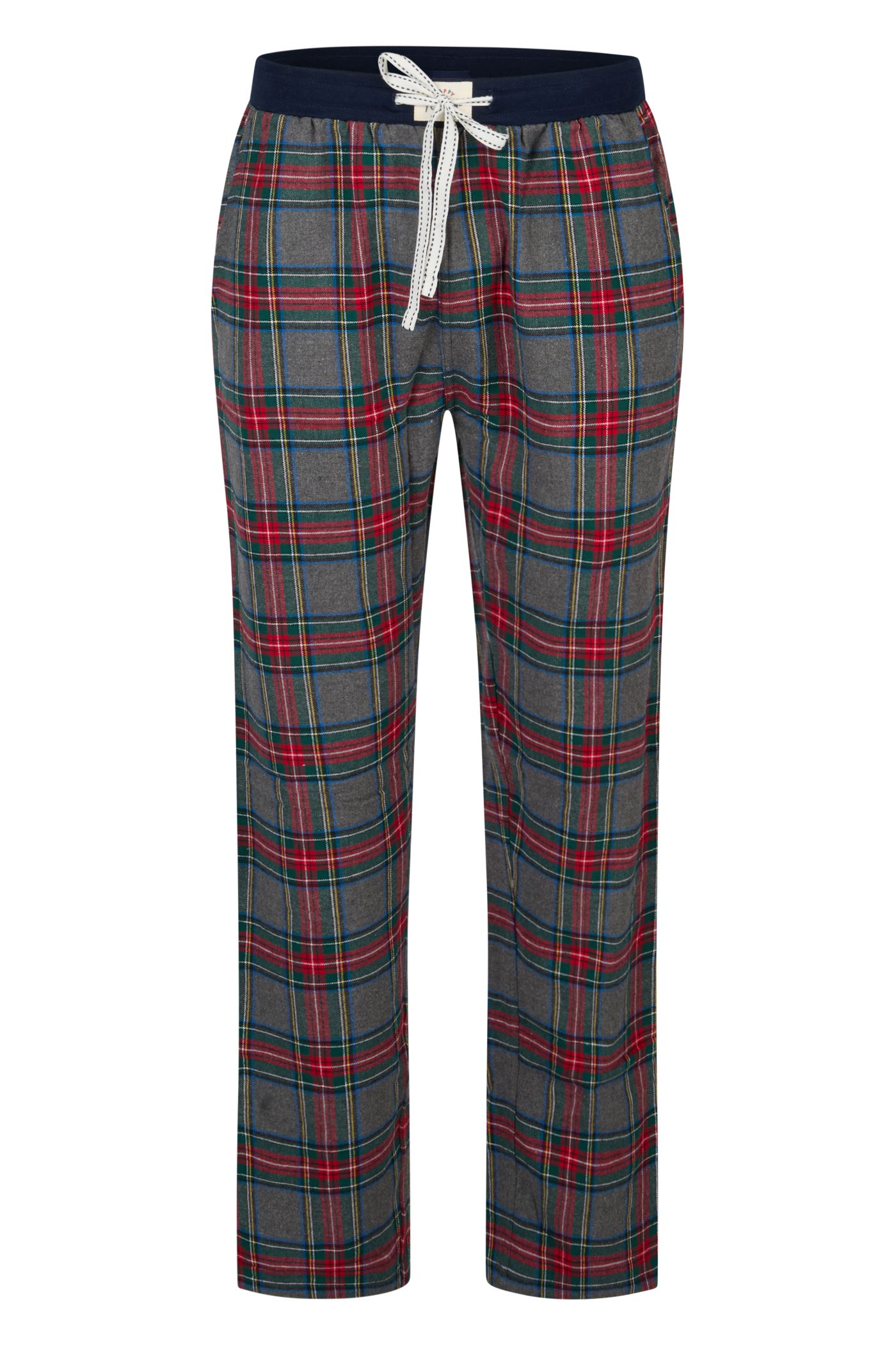 Happy Shorts Herren Flanell Pyjamahose Grau Rot Kariert