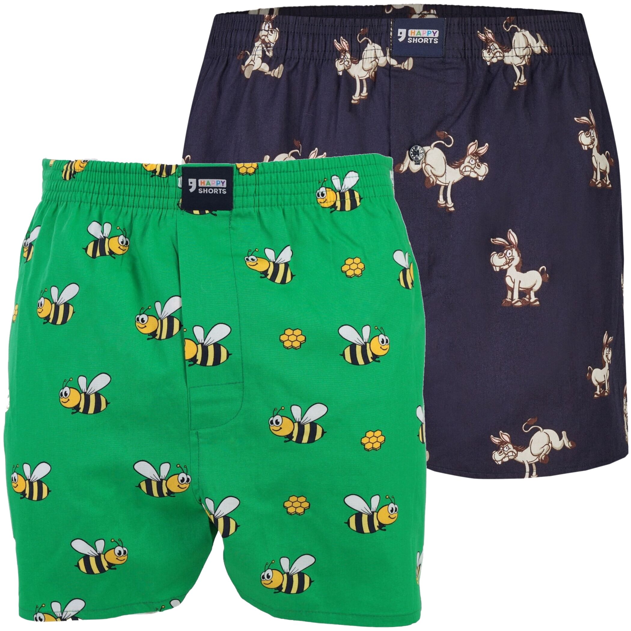 Pack of 2 HAPPY SHORTS X men's boxer shorts with suspenders