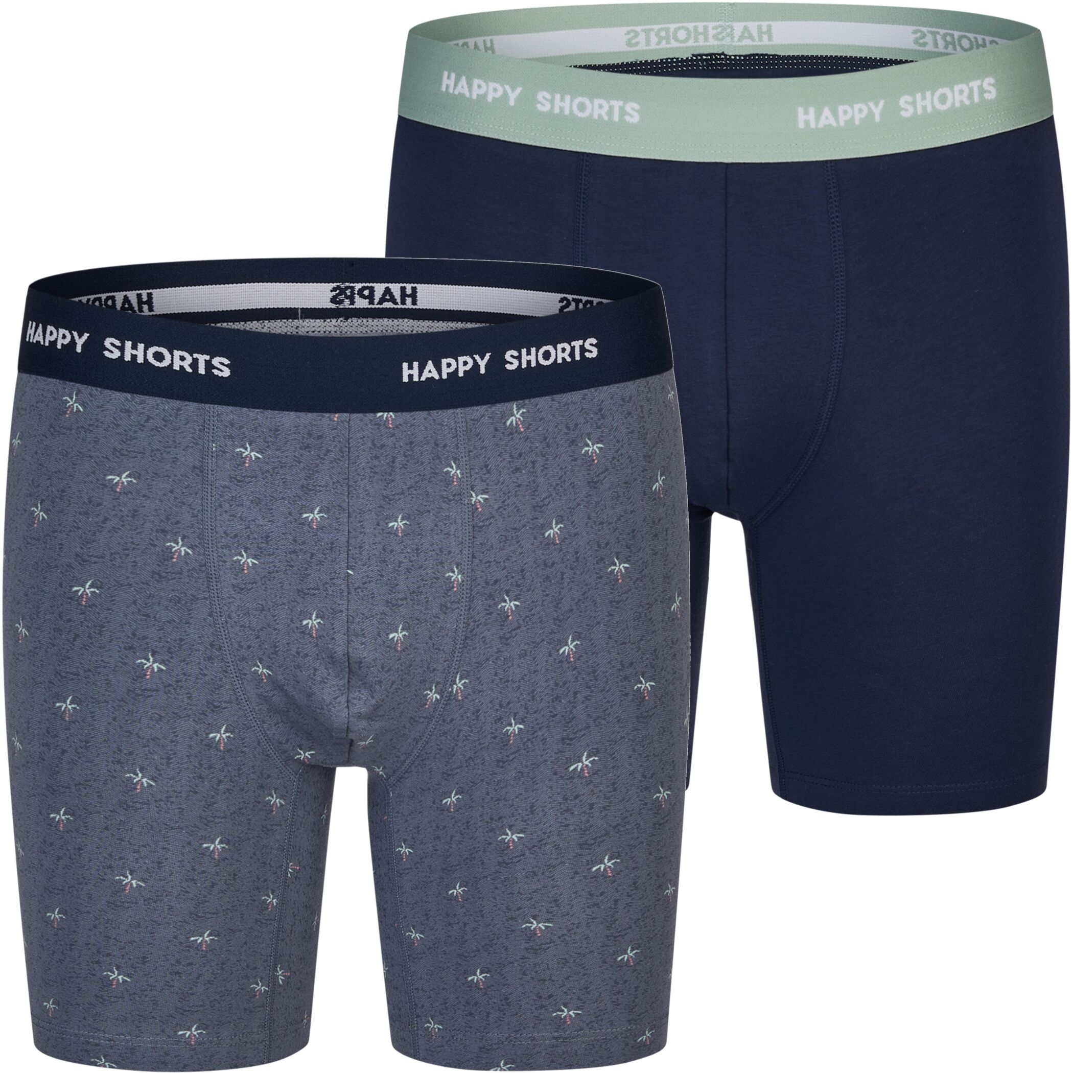 Happy Shorts 2er Longboxer Palmen Grau