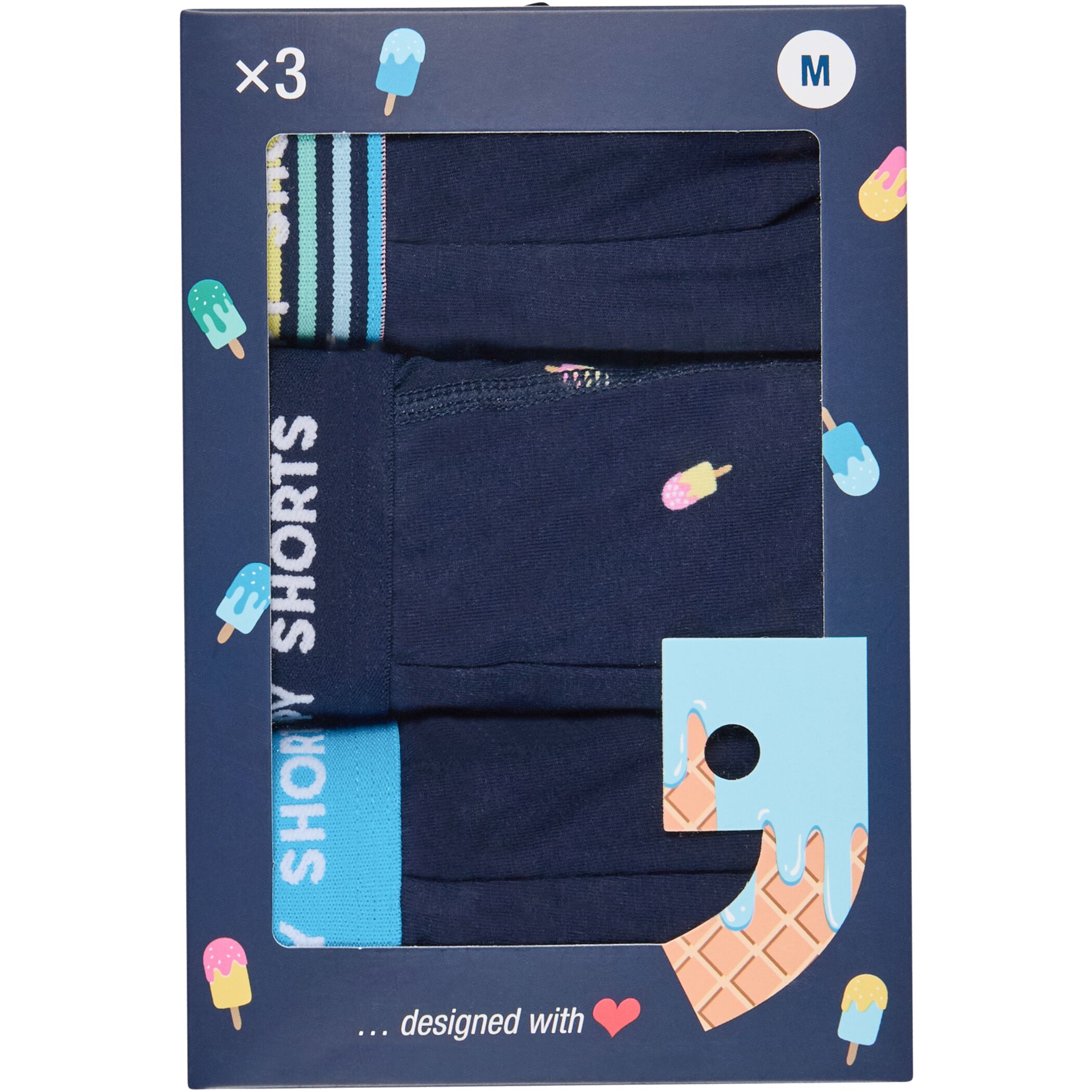 3-Packs Happy Shorts Boxershorts Pants Boxer Jersey