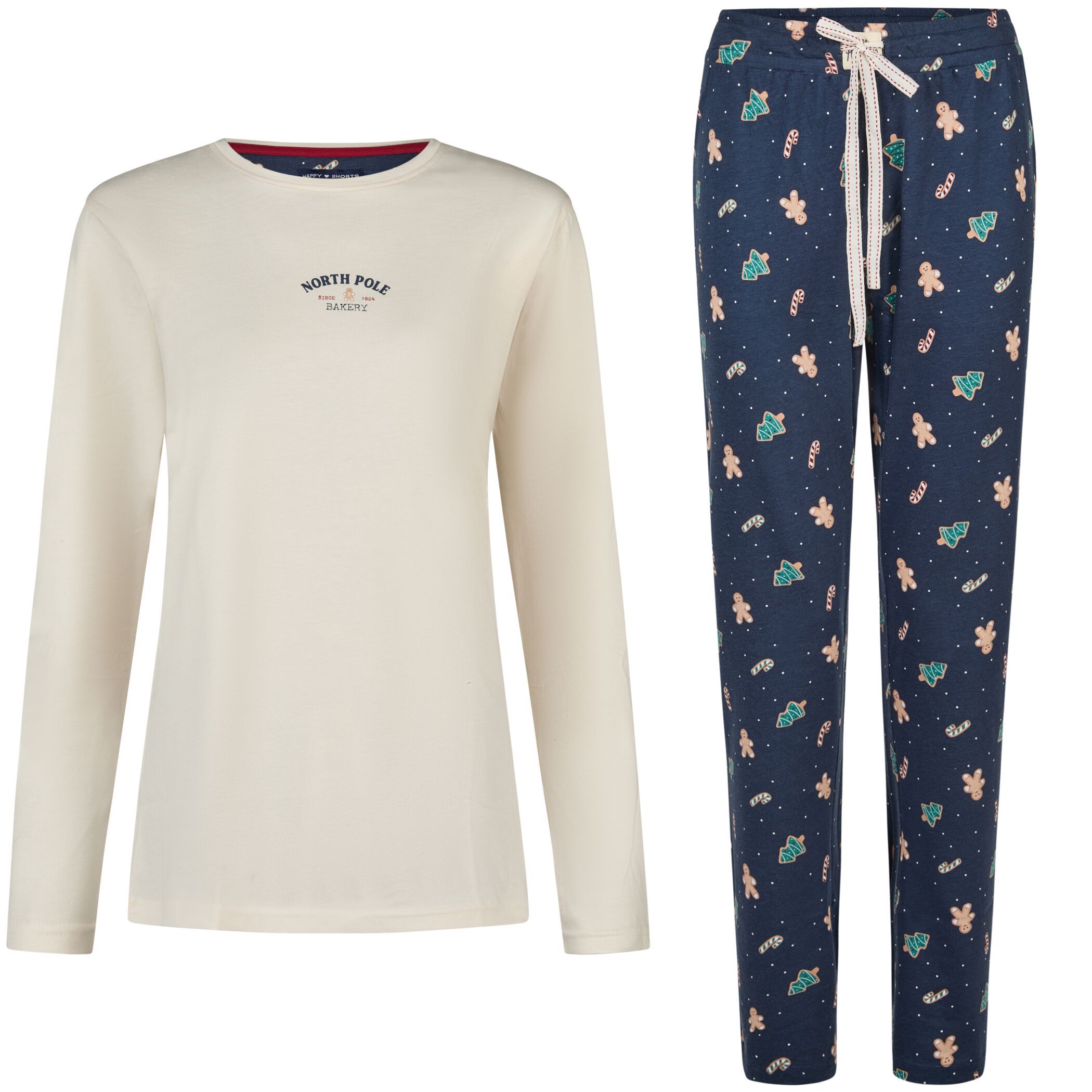 Happy Shorts Damen Pyjama Offwhite Navy