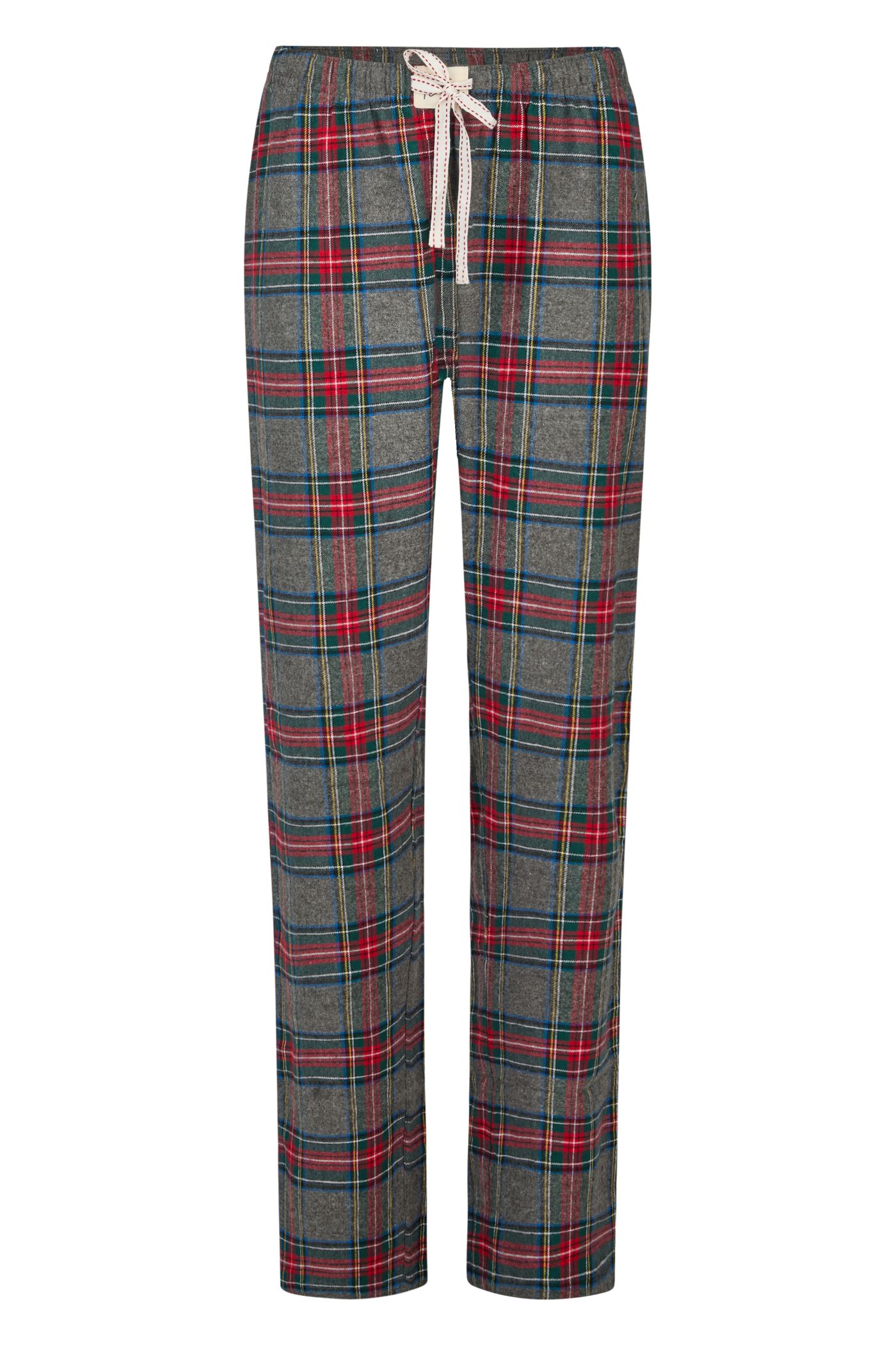 Happy Shorts Damen Flanell Pyjamahose Grau kariert