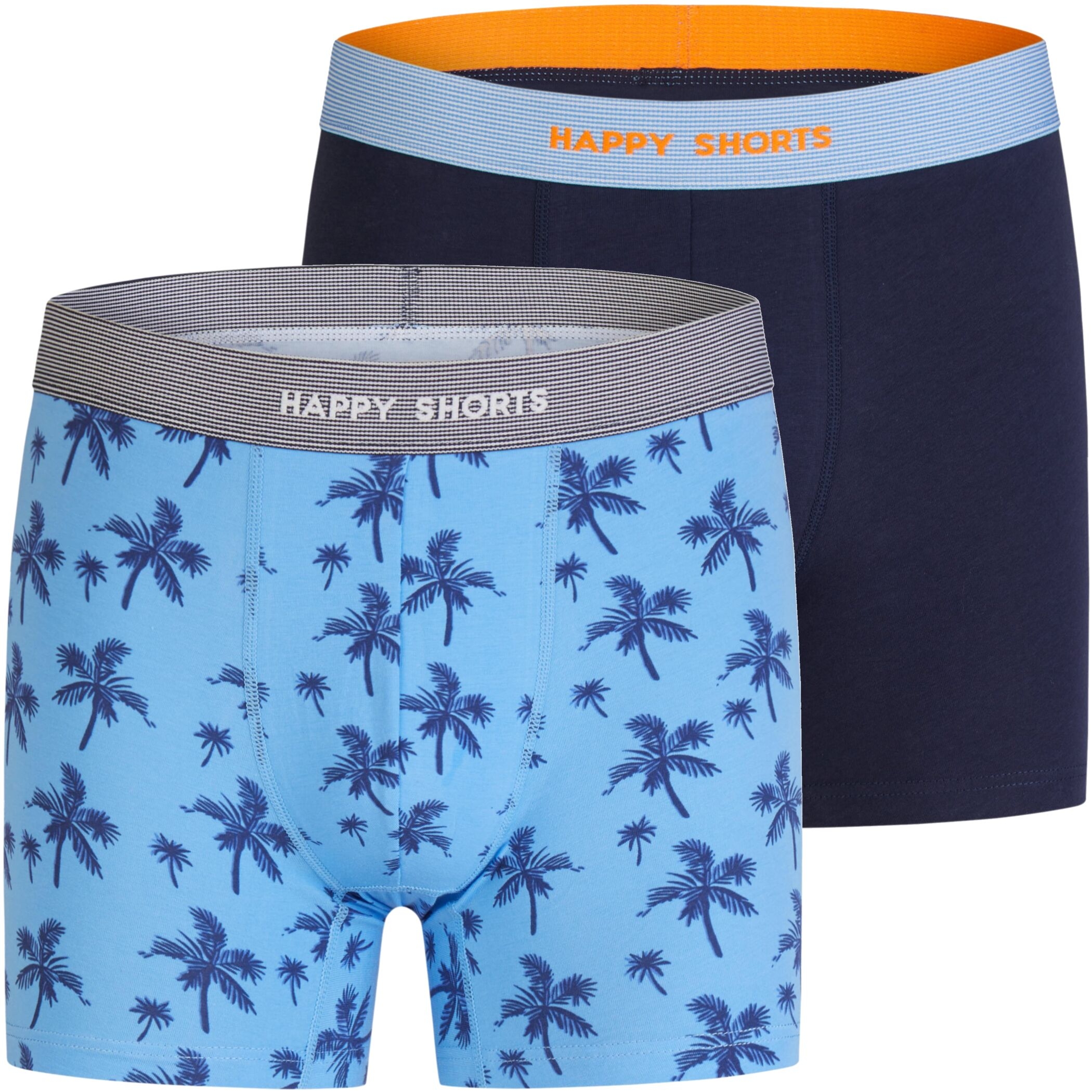 2 Happy Shorts Jersey Trunk Men's Boxer Shorts Pant Palm Navy