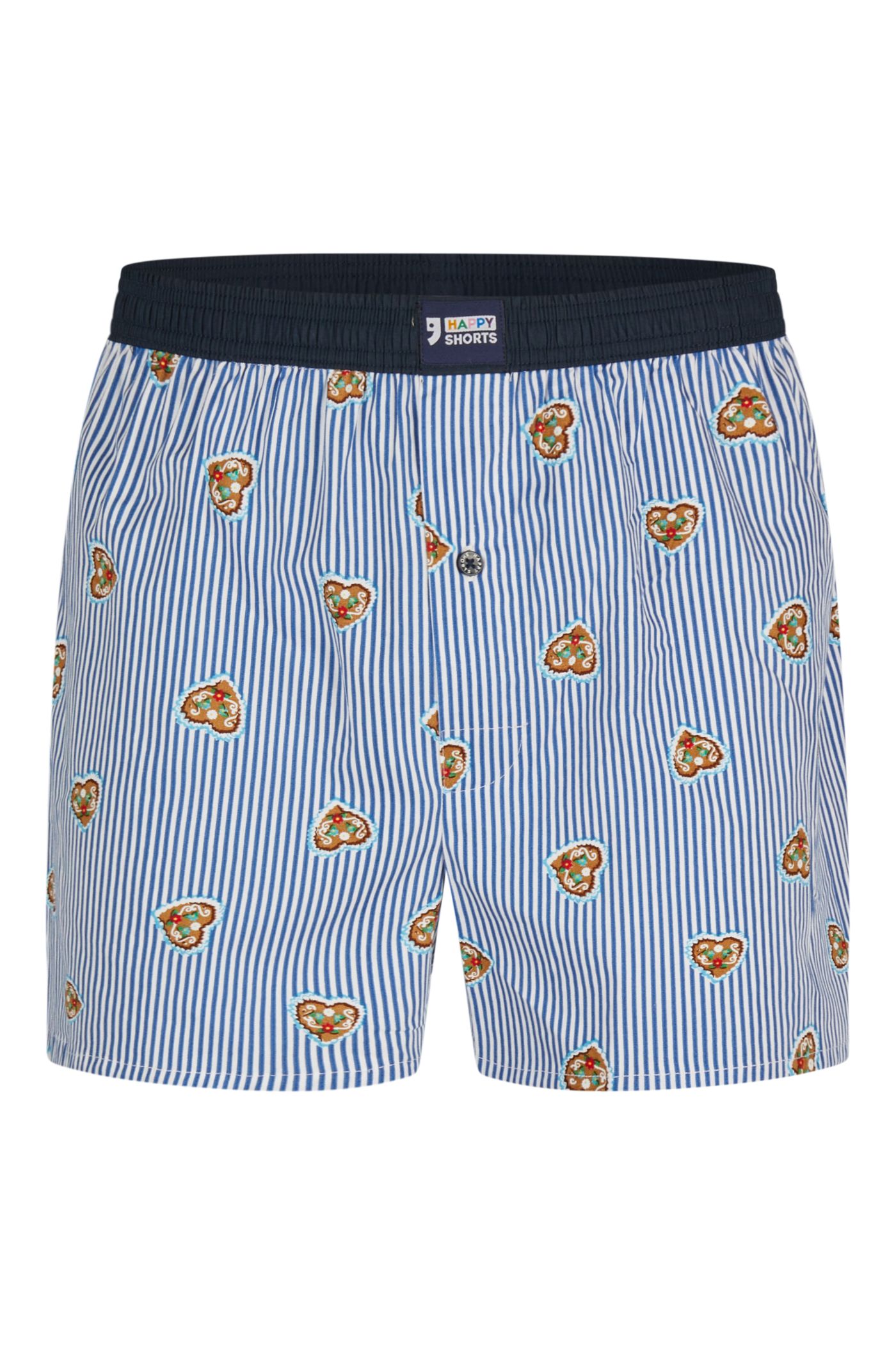 Happy Shorts Men's American Boxer Boxer Shorts gingerbread heart Striped