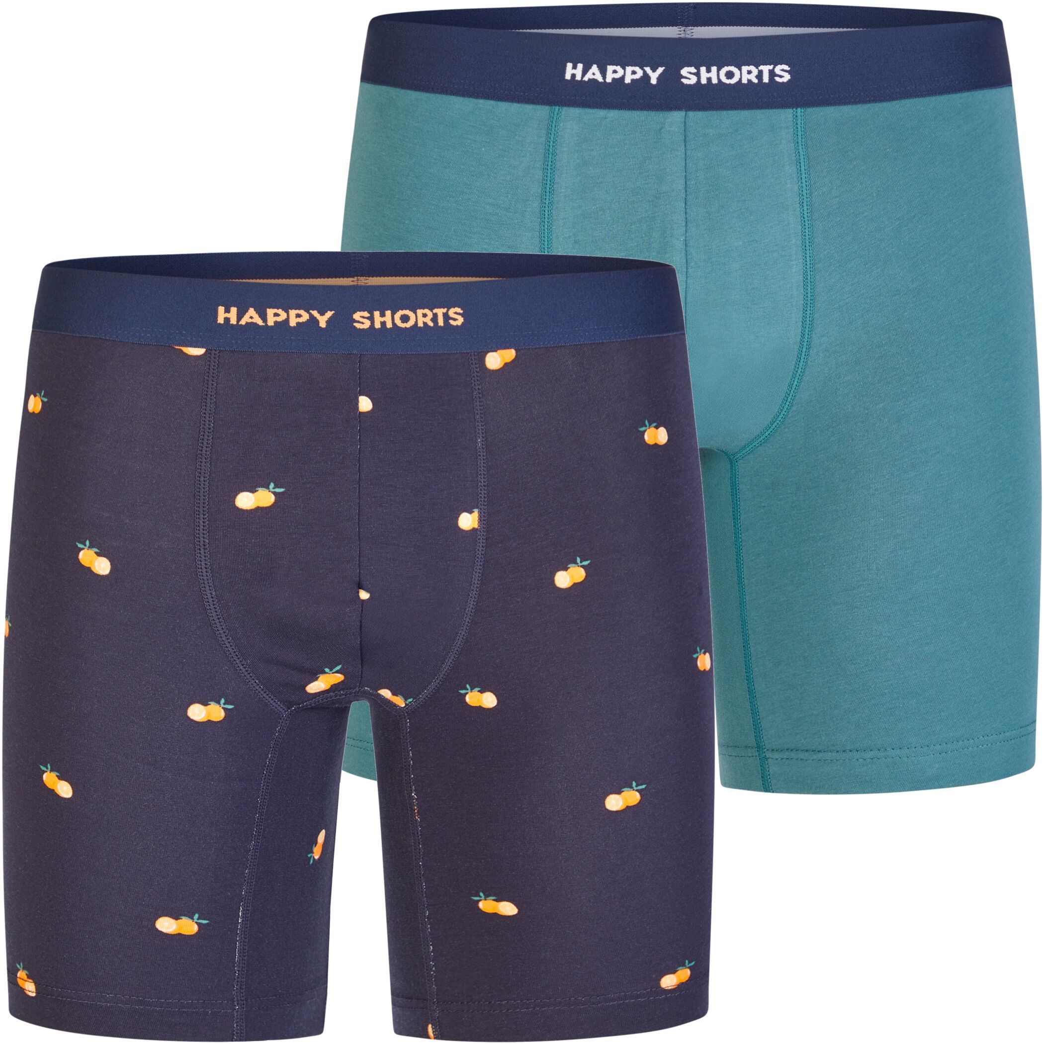 Happy Shorts 2er Longboxer Orange - Grün
