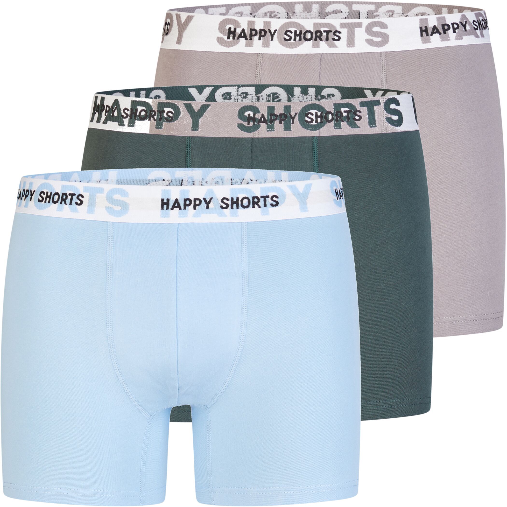 Happy Shorts 3er Trunks Grau Grün Blau