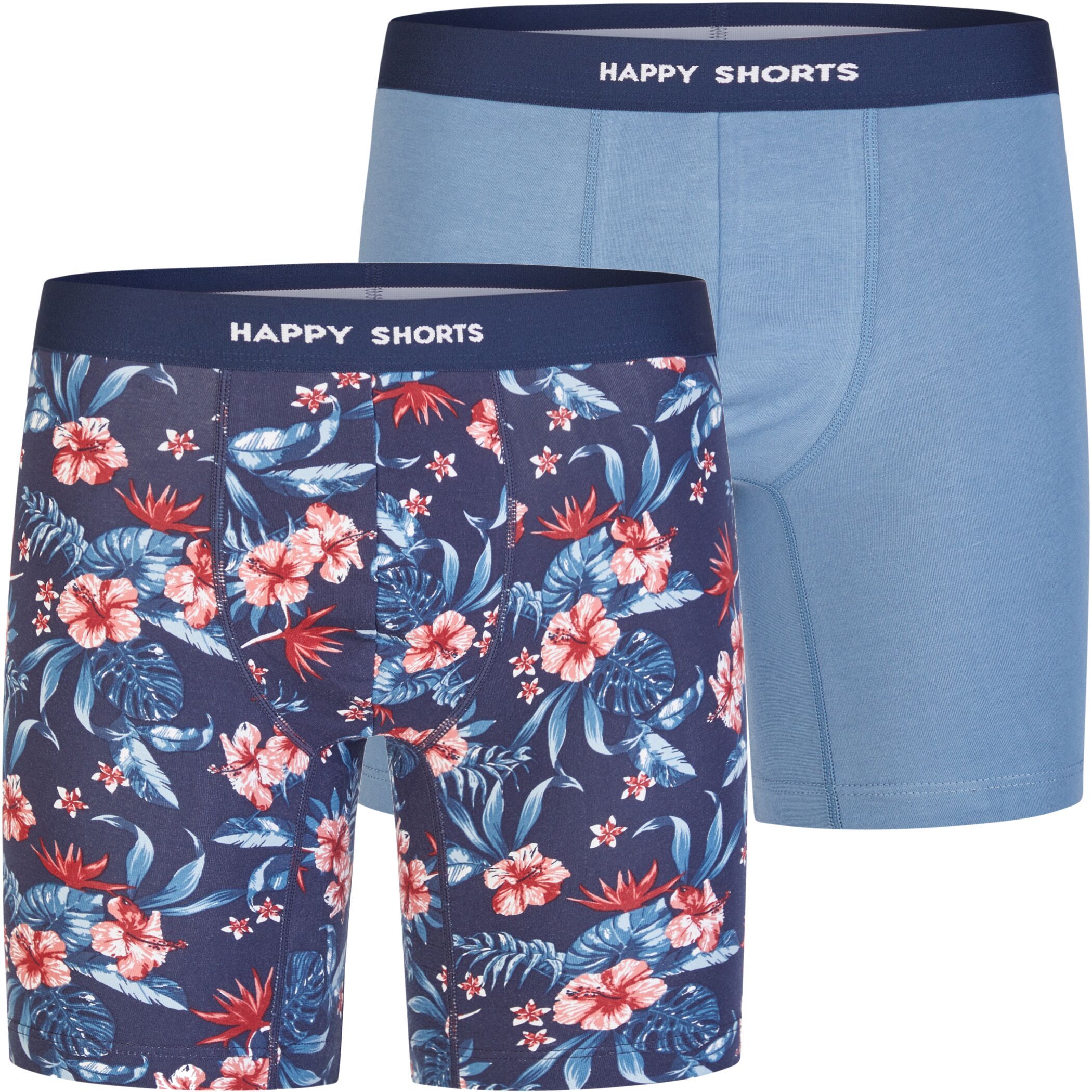 Happy Shorts 2er Longboxer Hawaii - Blau