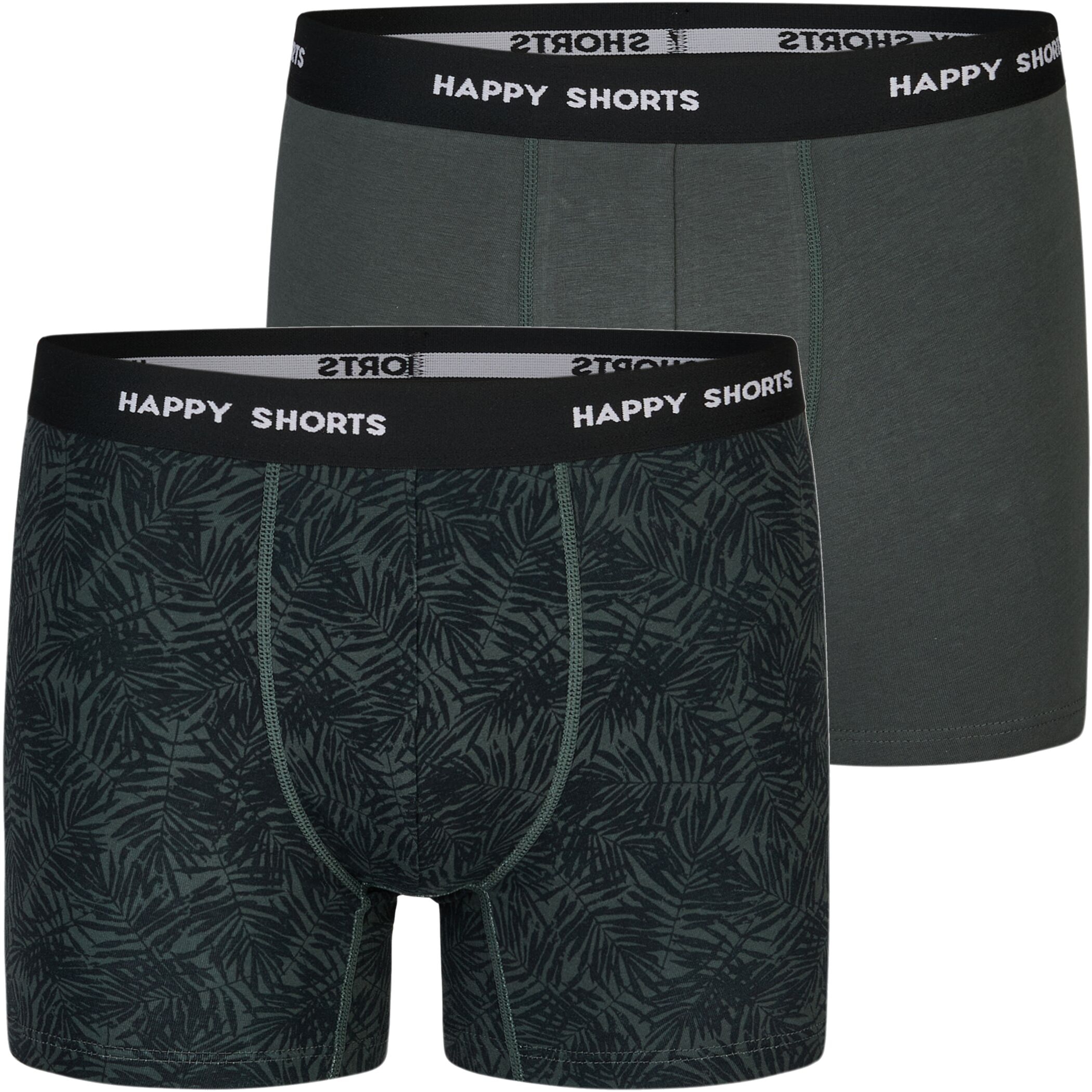 2 Happy Shorts Jersey Trunk Men's Boxer Shorts Pant Palm dark