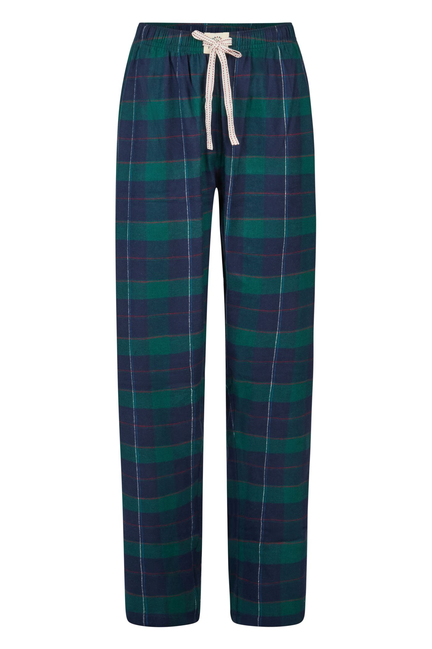 Happy Shorts Damen Flanell Pyjamahose Grün kariert