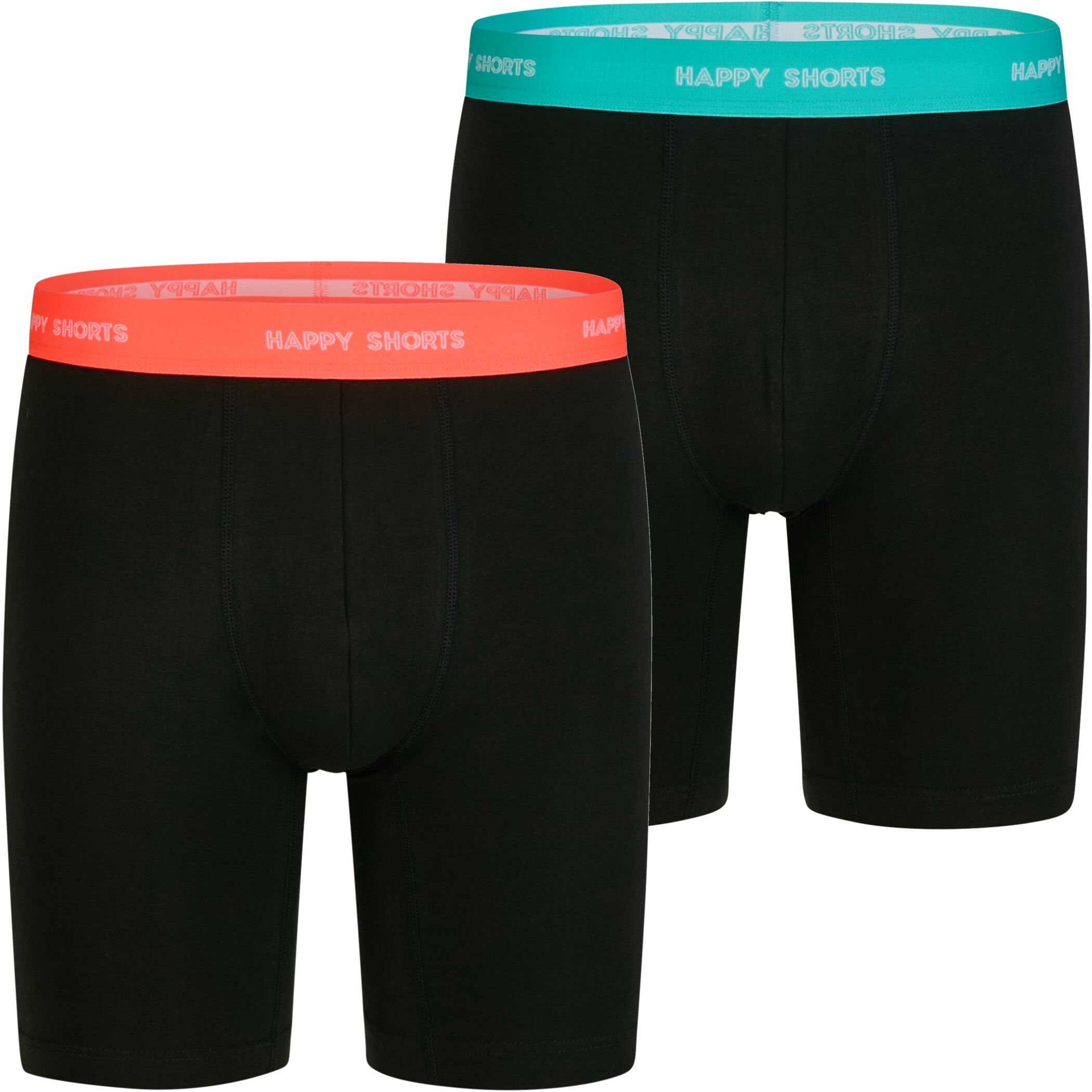 Happy Shorts 2er Longboxer Schwarz Neon WB