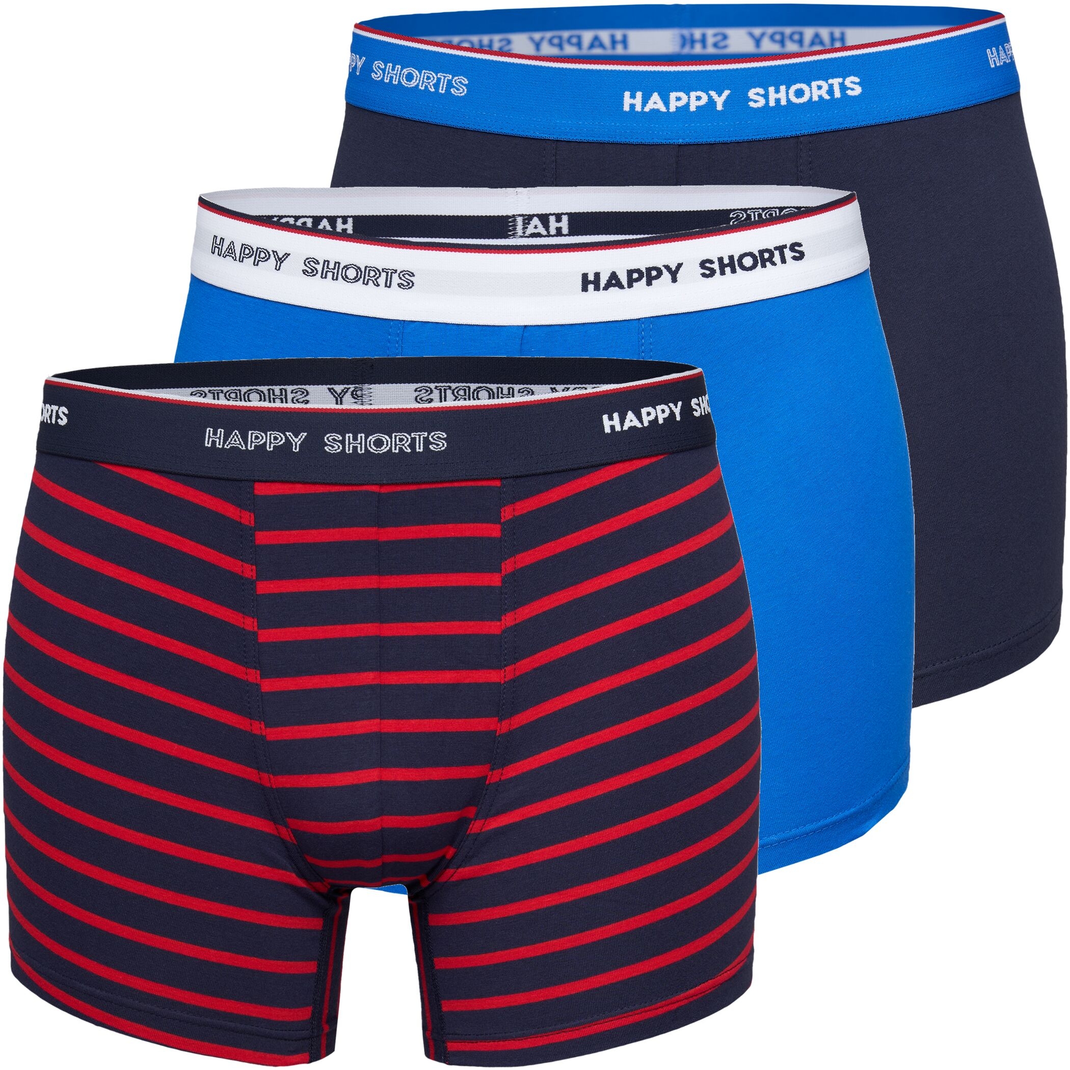 Happy Shorts 3er Trunks Navy Blau Streifen